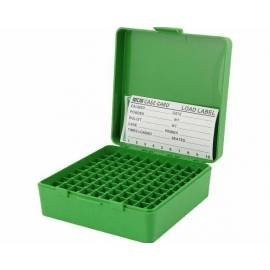 Коробка для патронів MTM кал. 7,62x25; 5,7x28; 357 Mag. Кількість - 100 шт. Колір зелений 